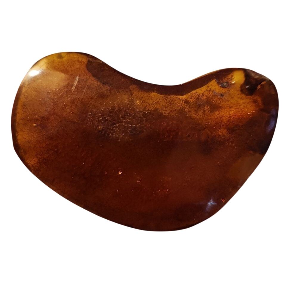 Genuine Baltic Sea dark Amber heart shaped pin from Lithuania